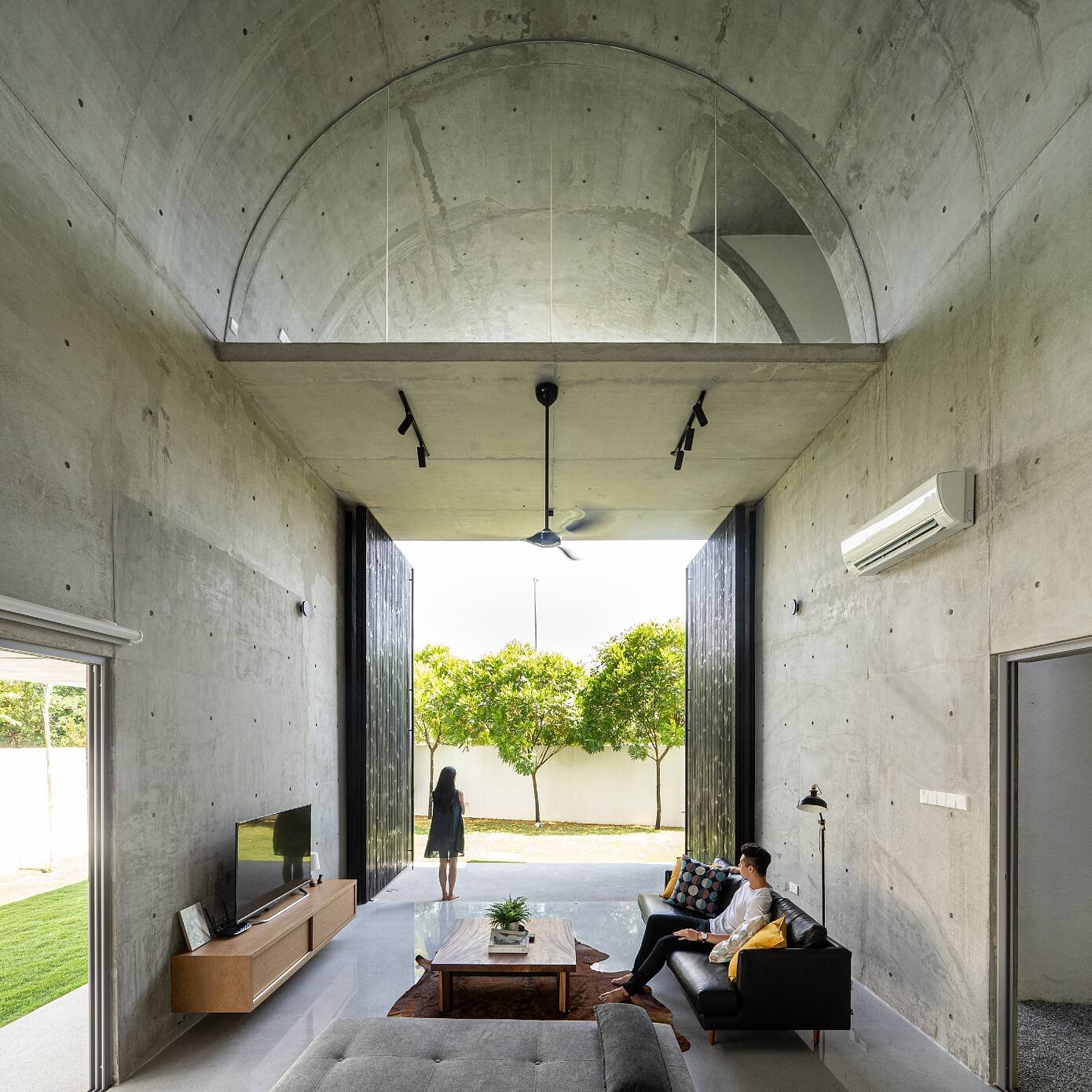 Casa moderna de hormigon en Taiwan salon