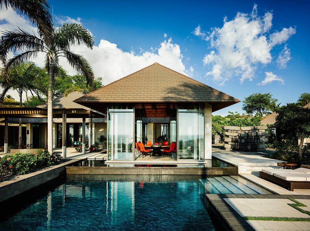 comedor piscina casa hawai