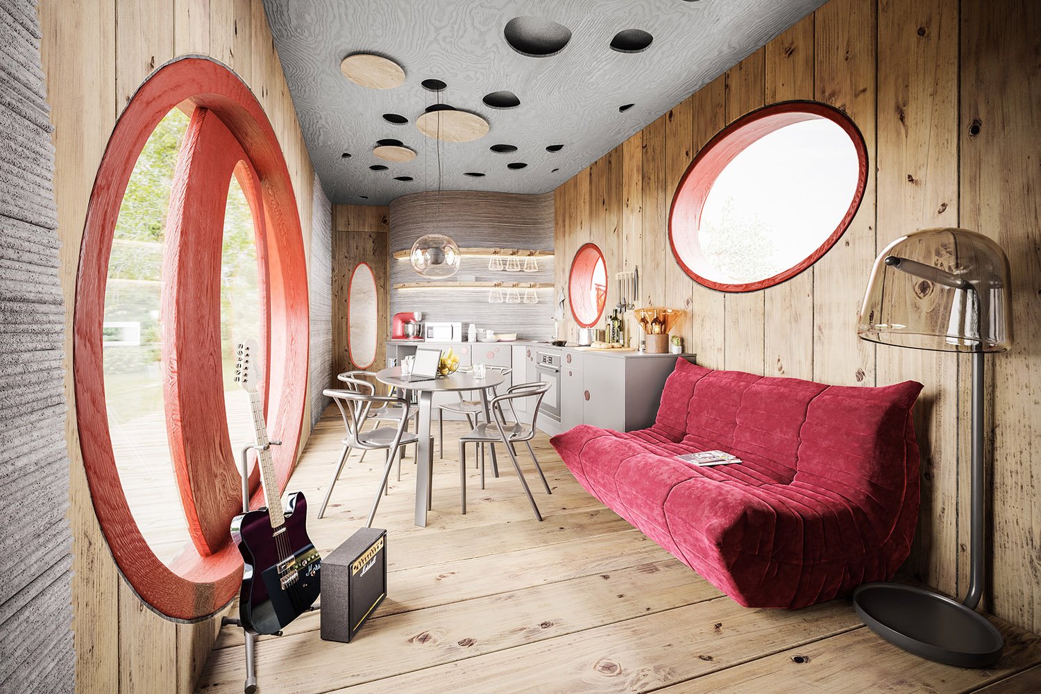 casa prefabricada 3D prvok interior