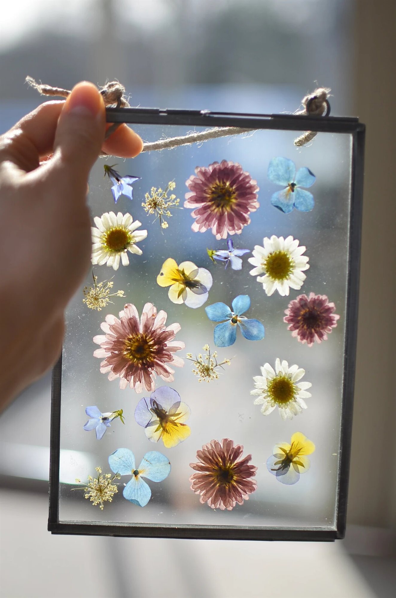 Cuadro con flores preservadas