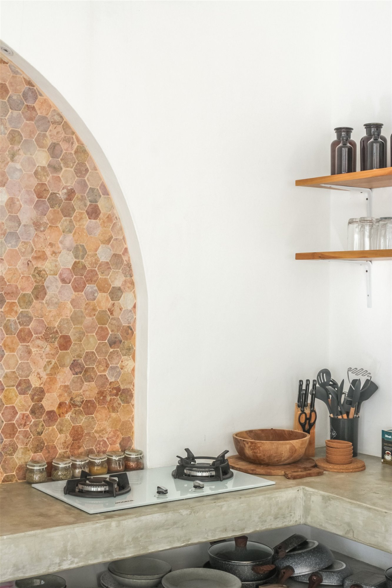 Casa de inspiracion mediterranea en Bali cocina
