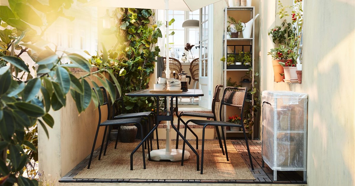 Farmacología bicapa Finalmente Estas mesas y sillas de Ikea son perfectas para balcones y terrazas pequeñas