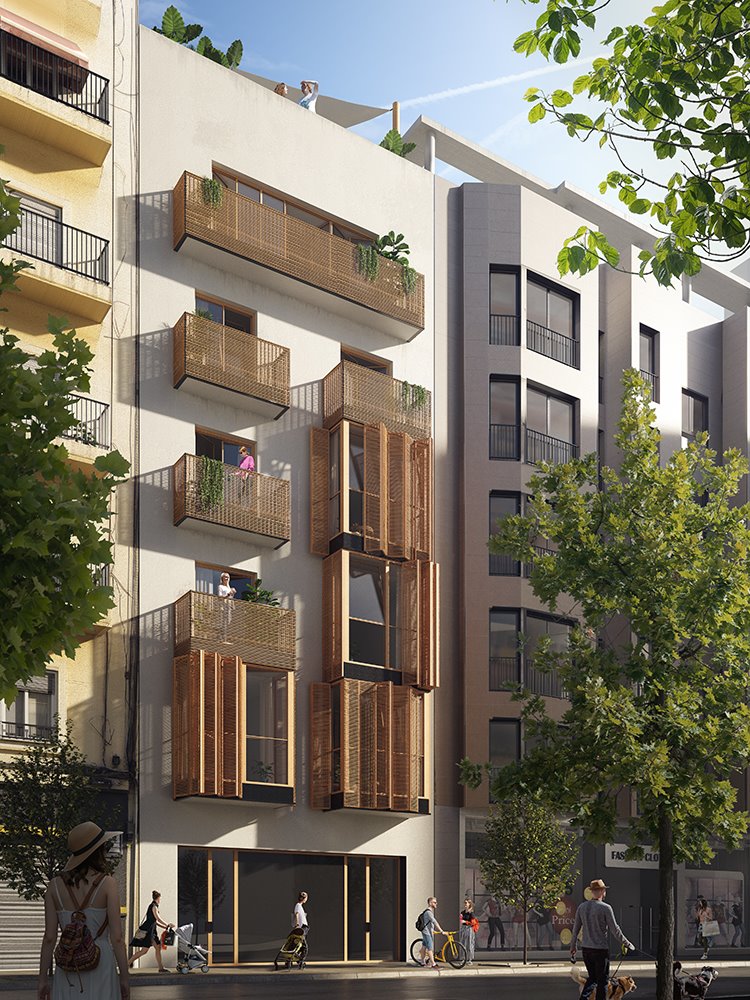 El edificio Palleter, en el centro de Valencia, incluye un parking para bicicletas y patinetes eléctricos con punto de carga, taquillas para la recepción de pedidos online y cuarto.