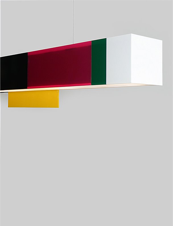 La lámpara Mondrian de MOKKI es un luminoso homenaje al arte abstracto