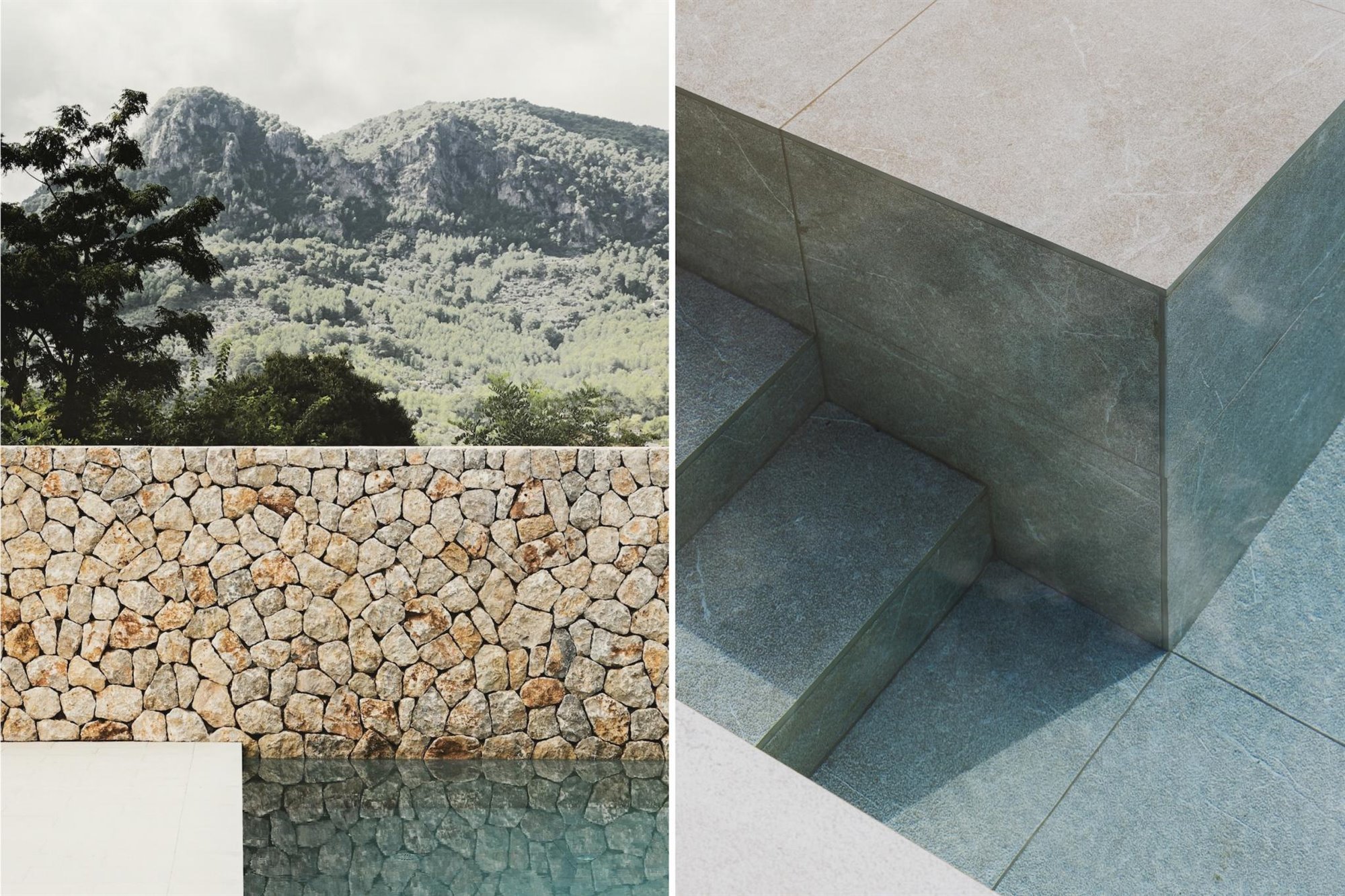 Casa de campo moderna en Soller Mallorca detalles de la piscina