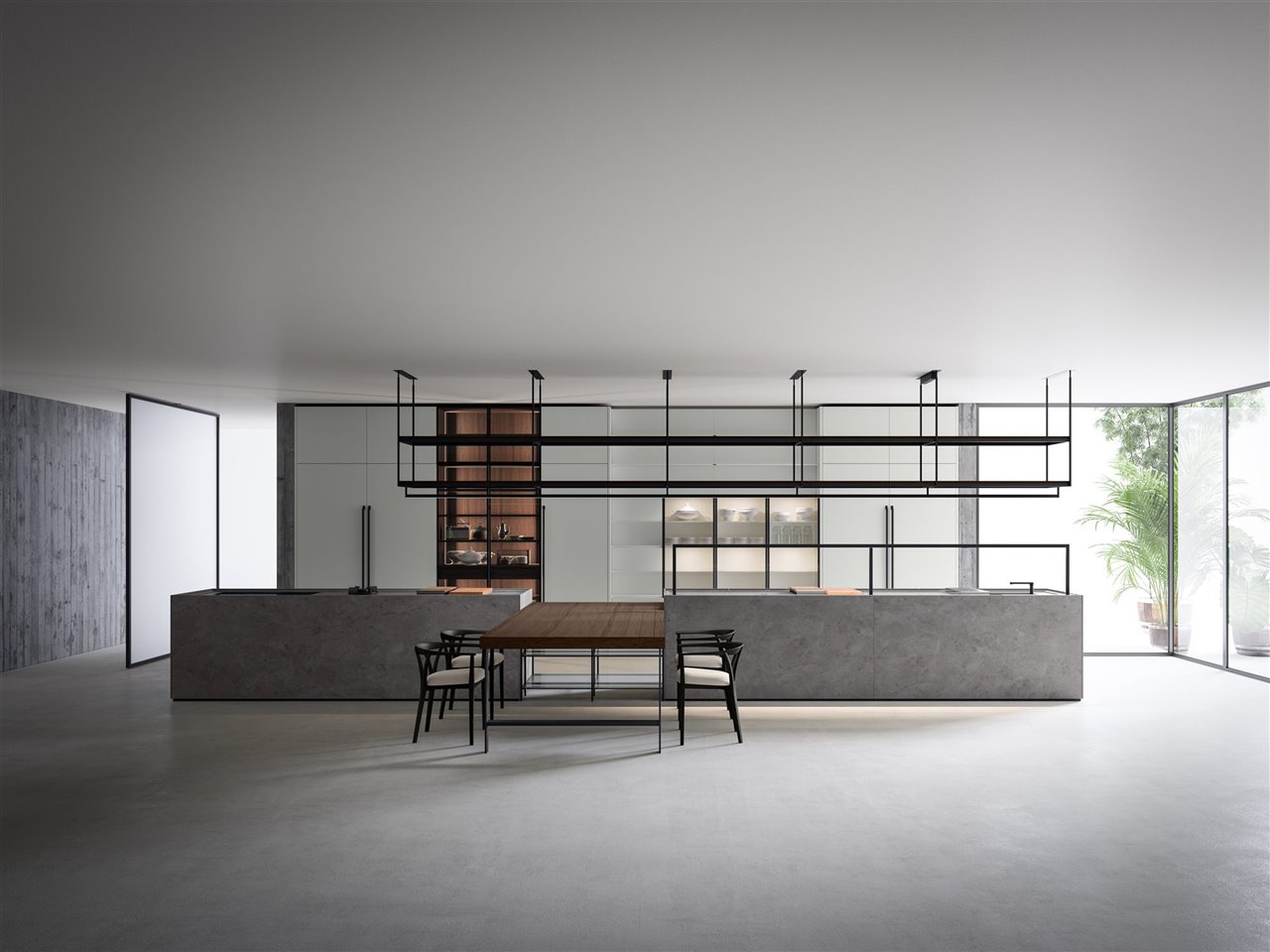 La cocina Combine Evolution, de Boffi, incluye el novedoso carril Inside System. 