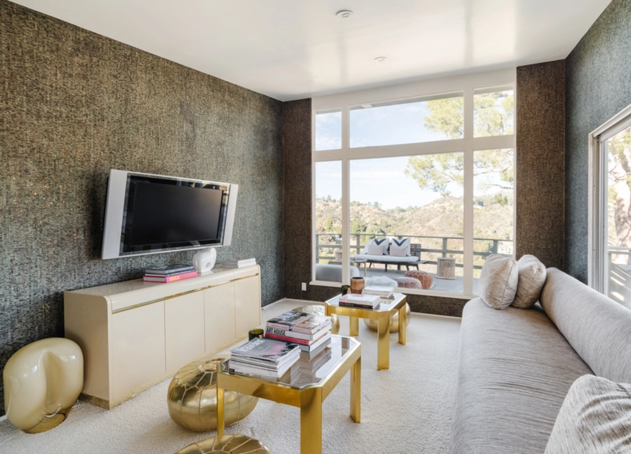 Casa Rami Malek sala de estar