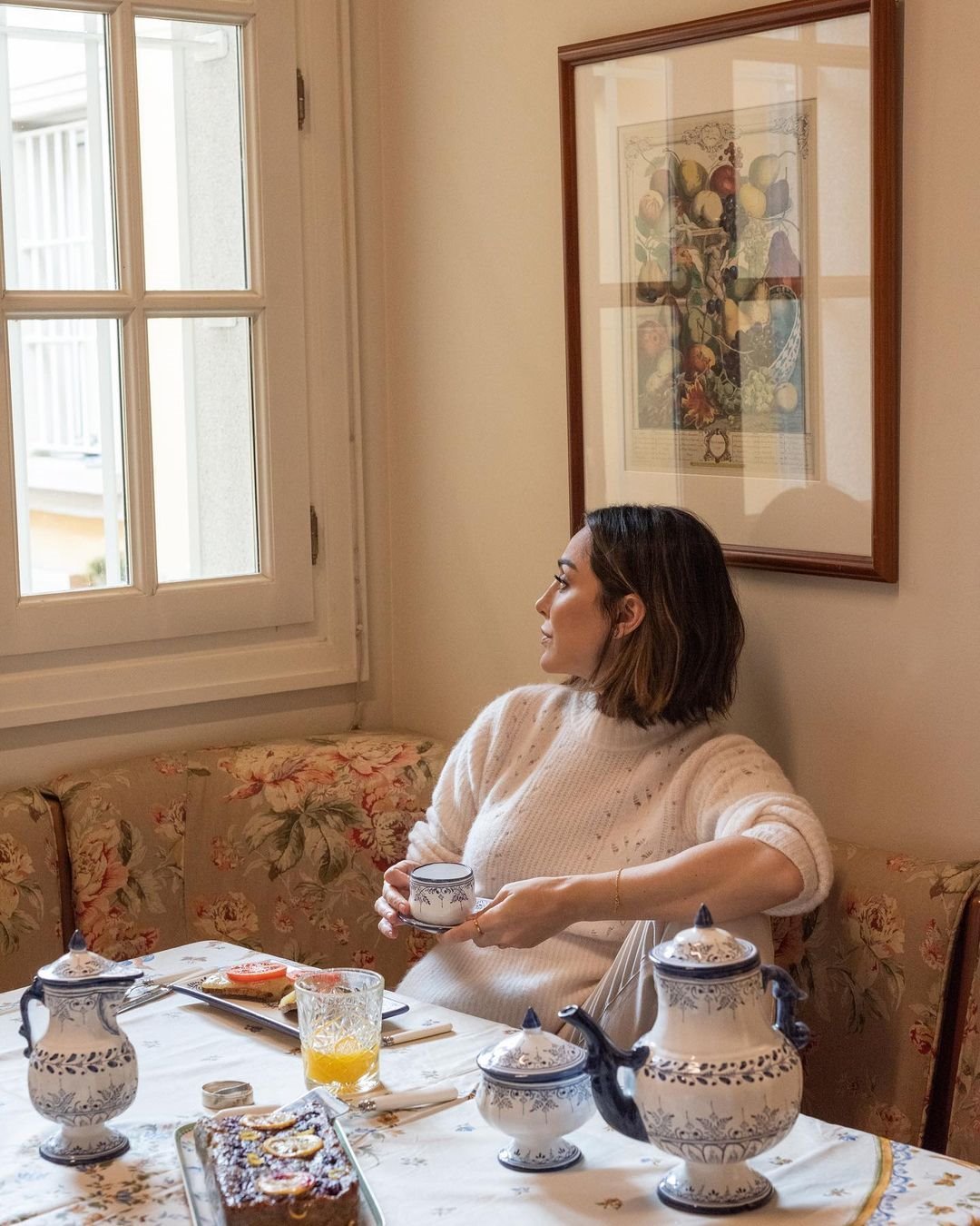 Zona de desayuno con banco de obra de la casa de Isabel Preysler