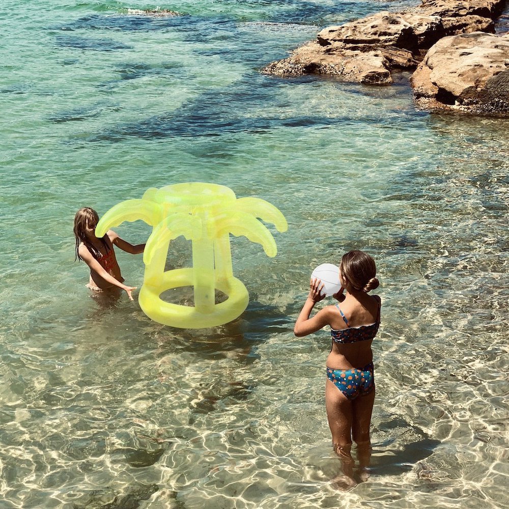 Canasta hinchable baloncesto neon playa piscina