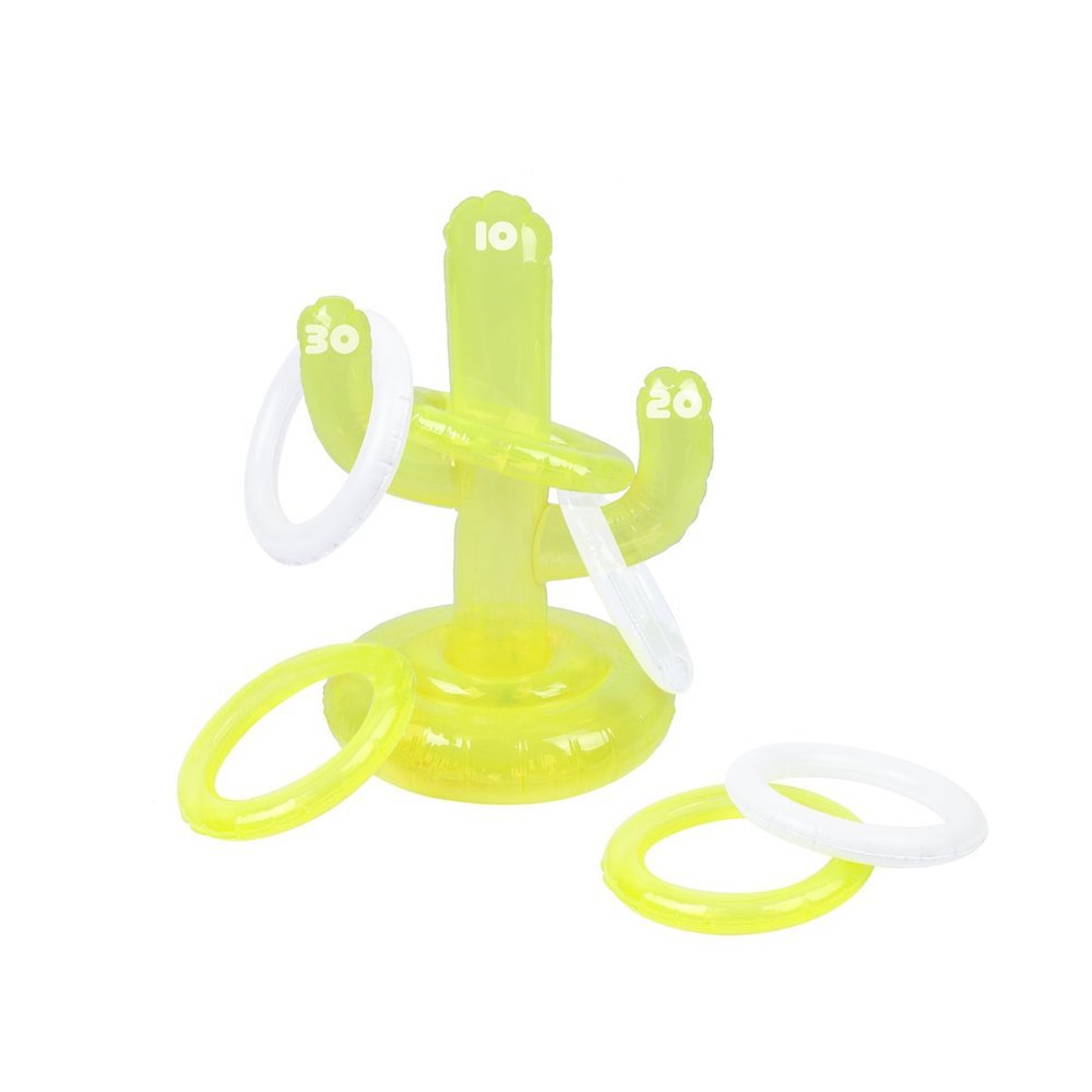 Juego hinchable playa piscina neon anillas cactus