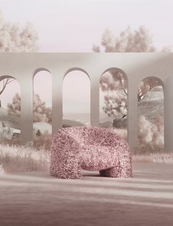 Hortensia, la butaca más floral de Andrés Reisinger y Júlia Esqué para Moooi