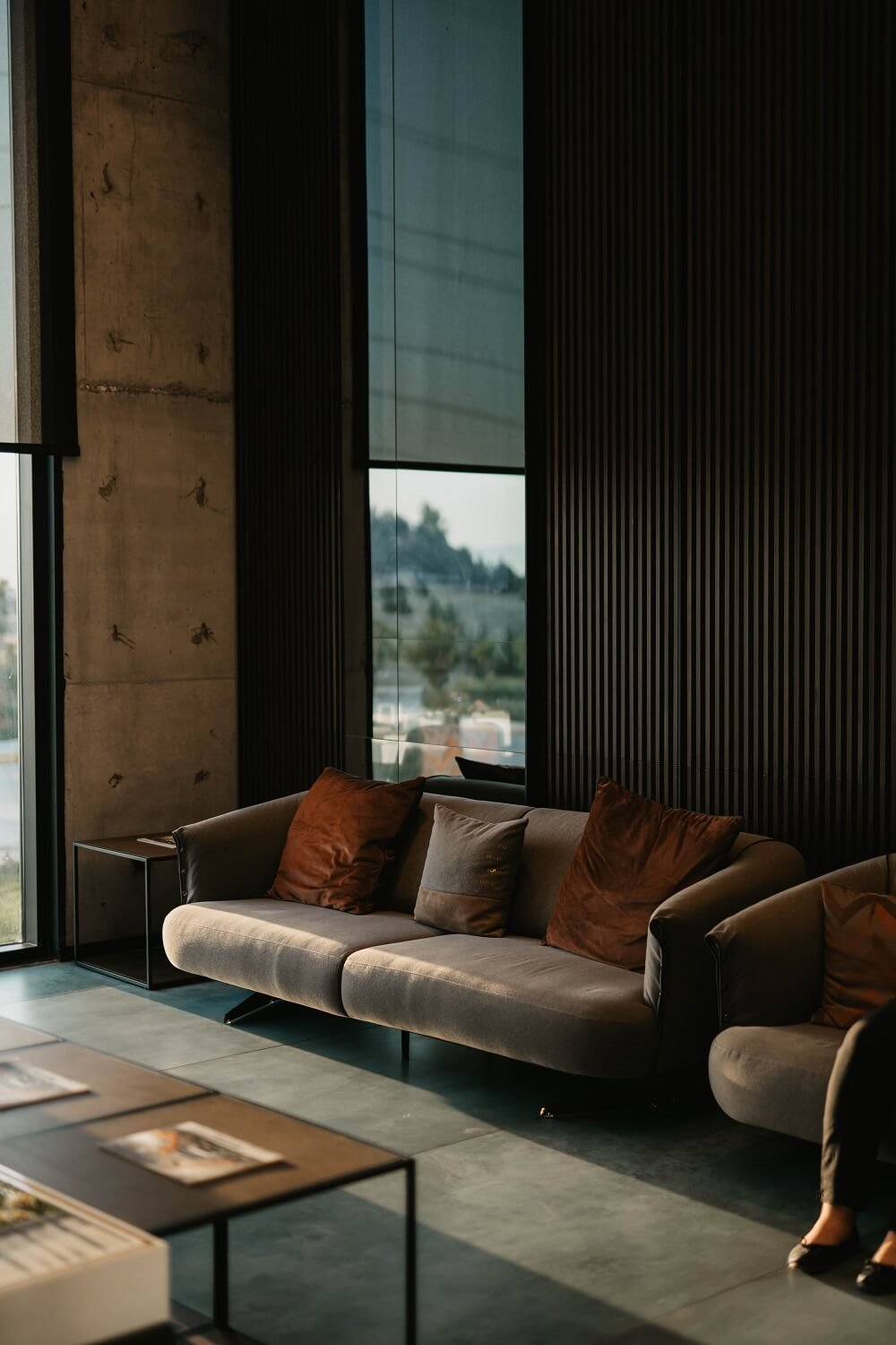 Salón en marrón oscuro