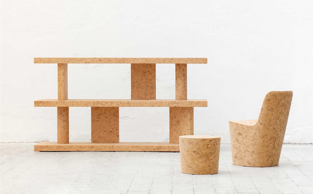 Colección Corks de Jasper Morrison expuesta en la galería Kasmin de Nueva York en mayo/junio de 2019.