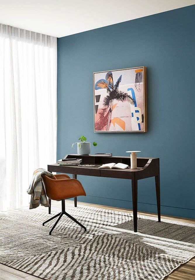 Office and work area in blue.  induces calm