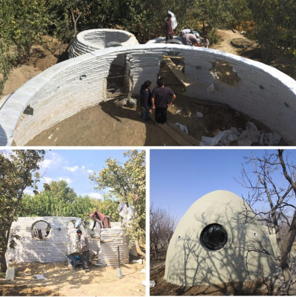 Construcción de un prototipo de domo utilizando la técnica del Superadobe. Gente local fue formada para ello dándoles así nuevas habilidades para su desarrollo profesional.