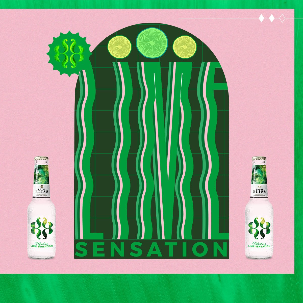 El mixer más Pop Art de Royal Bliss es el llamado Refreshing Lime Sensation. 