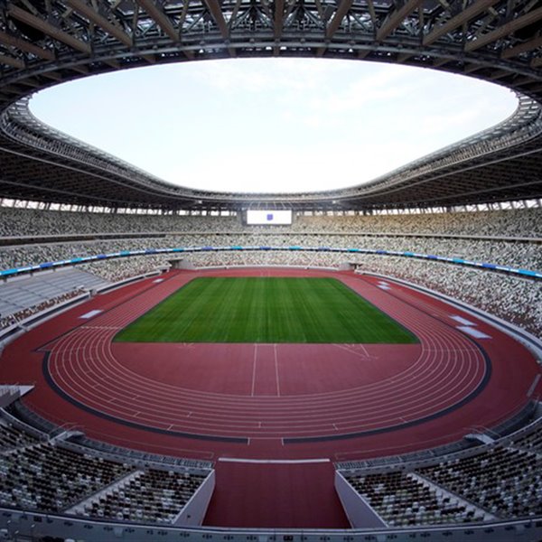kengo kuma estadio olímpico interior