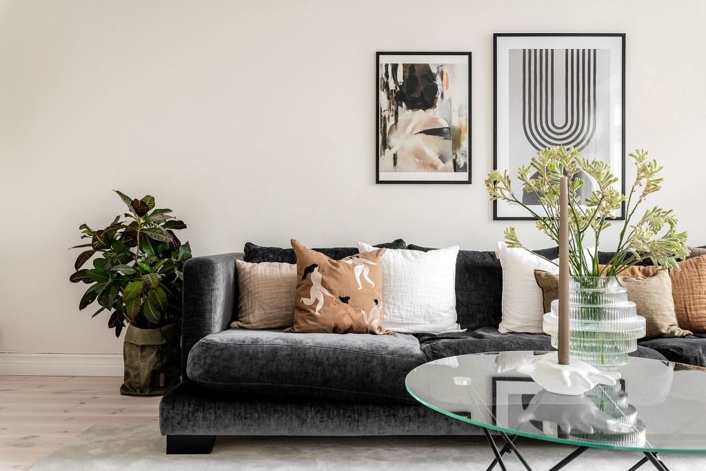 casa en Suecia salon planta