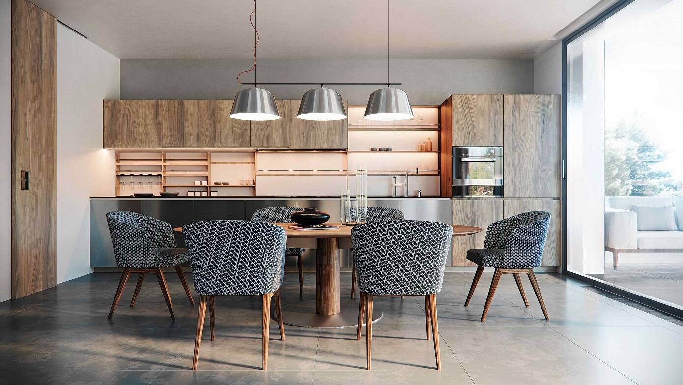 Comedor de una casa moderna en Italia