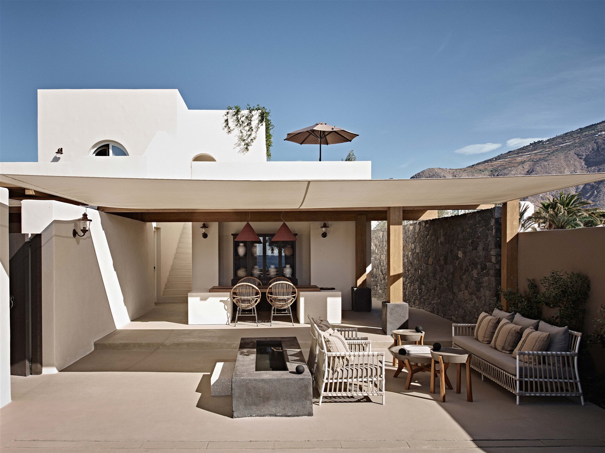 Hotel en Santorini Istoria porche