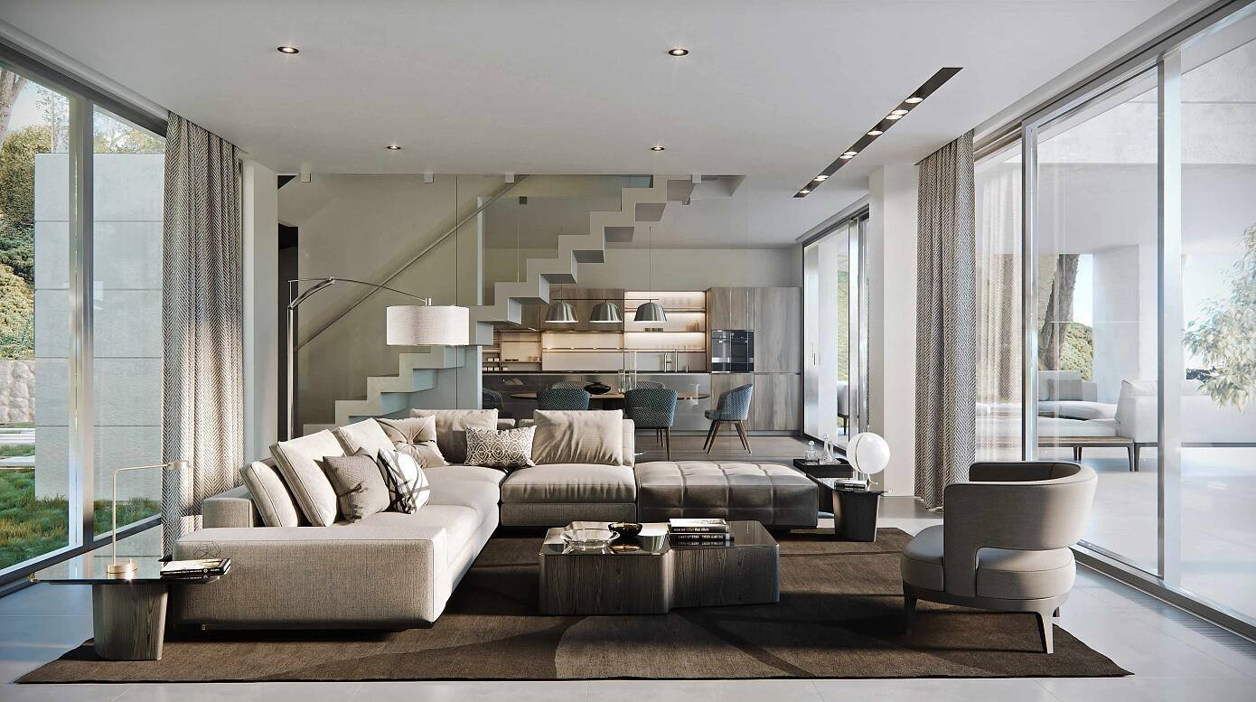 Salon de una casa moderna en Italia