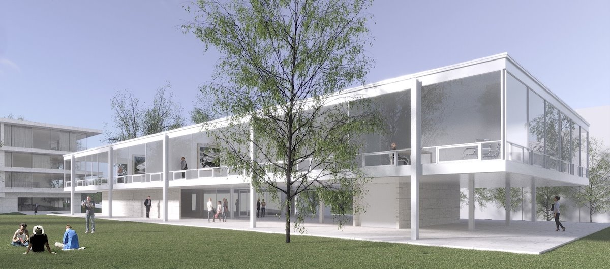Indiscutiblemente, una vez acabado, se podrá apreciar mejor todas las similitudes que tiene con la Casa Farnsworth, también de Mies van der Rohe.