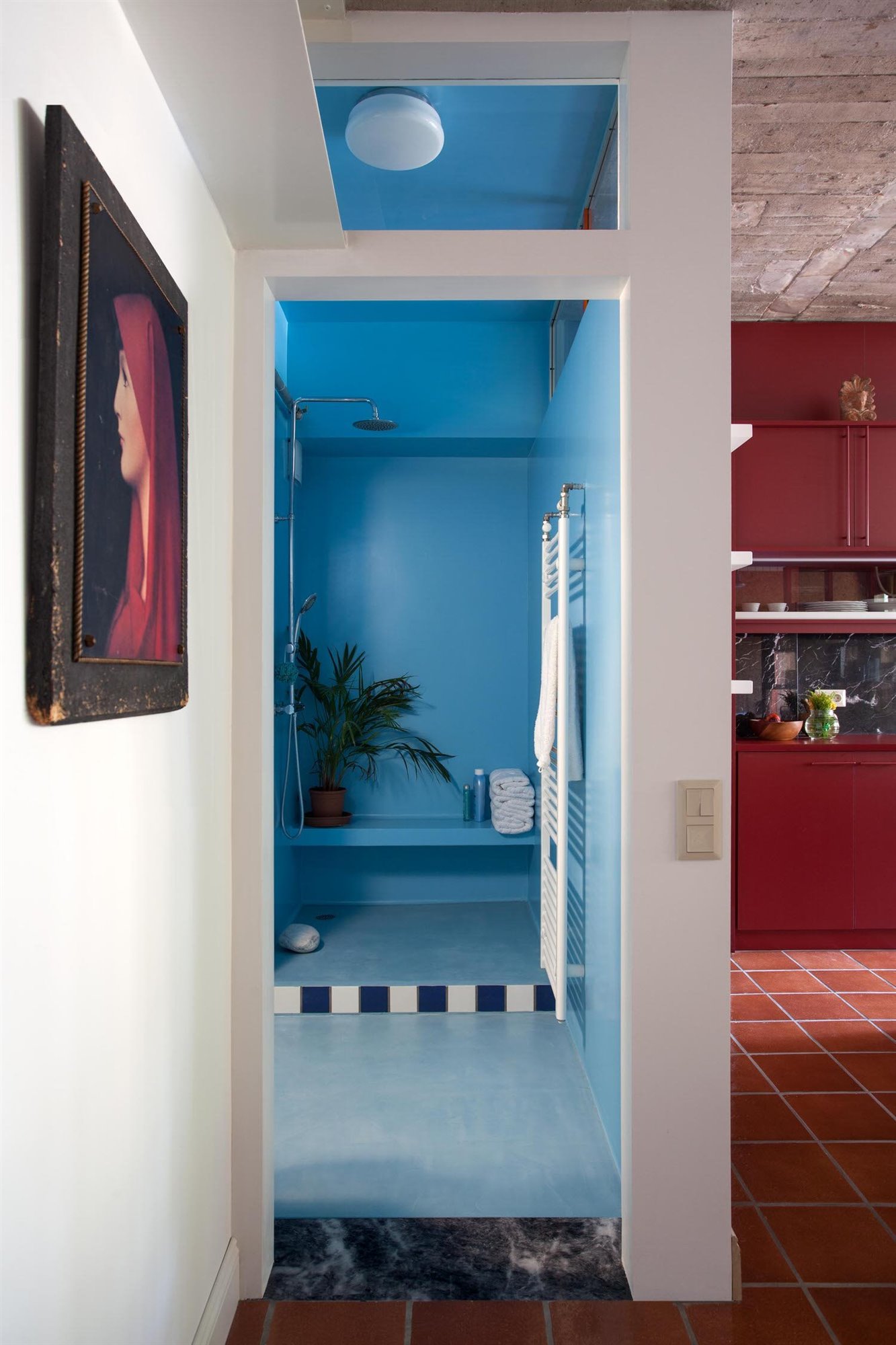 apartamento en Atenas bano azul
