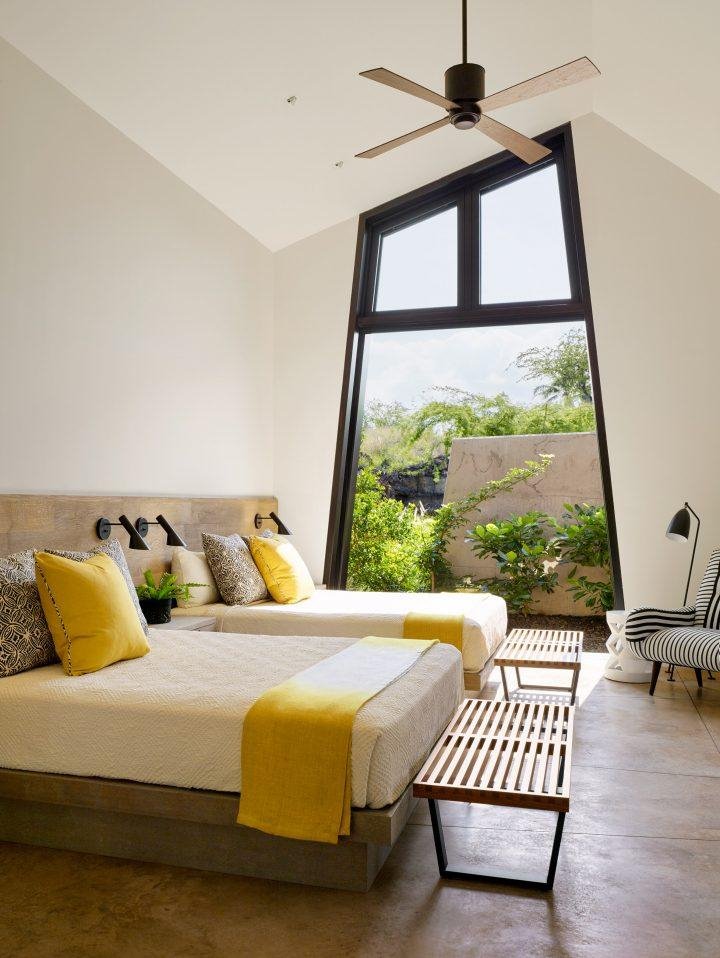 casa en Hawai dormitorio camas venatana ventilador