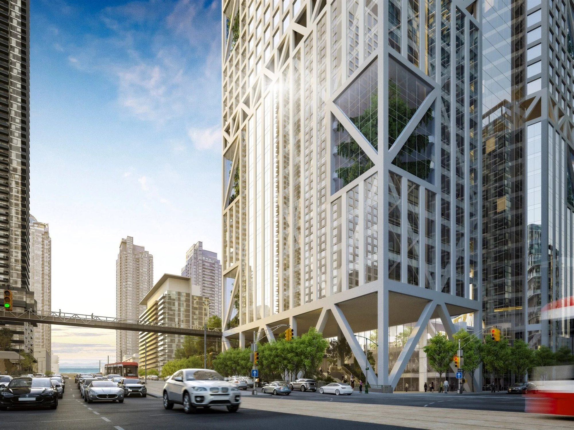 Rascacielos unidos Orca de Safdie Architects en Toronto