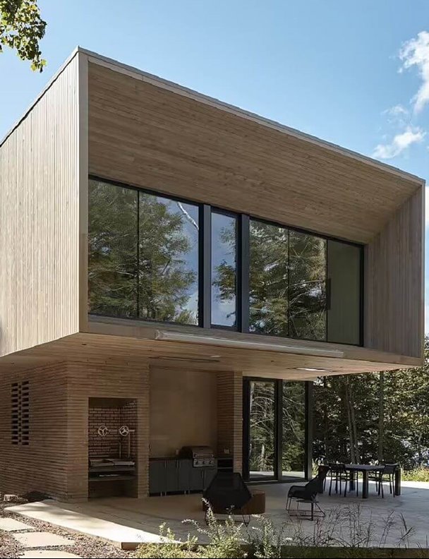 Una casa de madera moderna y perfecta para vivir en el campo