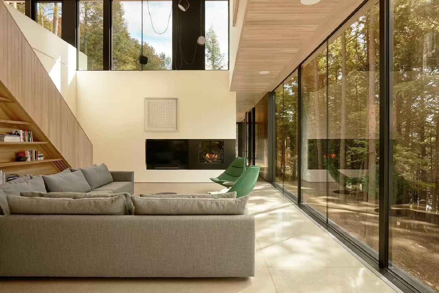 Casa Canadá salón chimenea