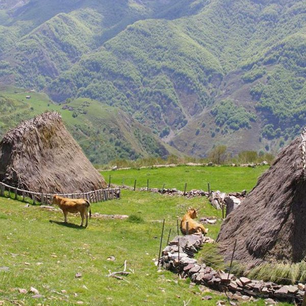 Cabañas de pastor en el valle de Somiedo.