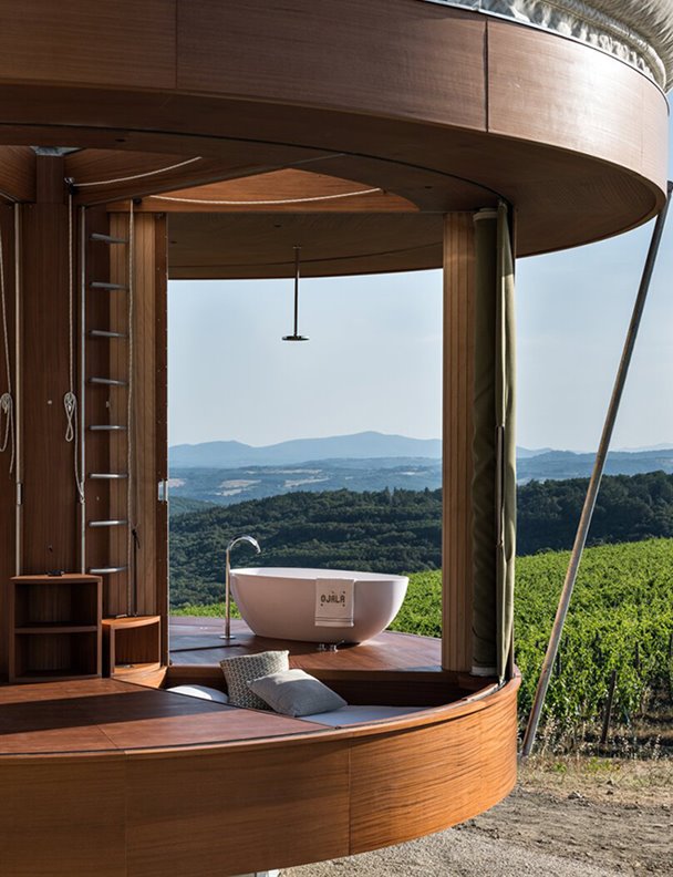 Casa Ojalá, una moderna cabaña transportable en la Toscana