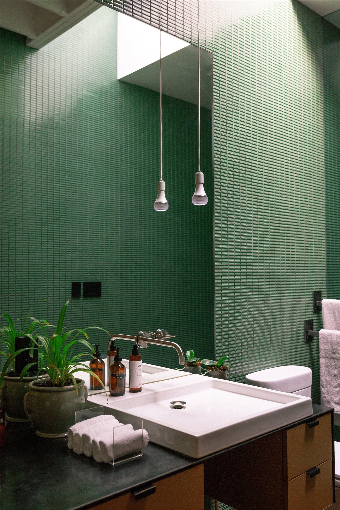 baldosas baño verdes