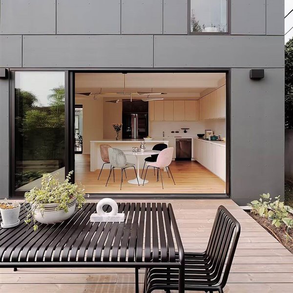 Casa prefabricada fachada comedor exterior