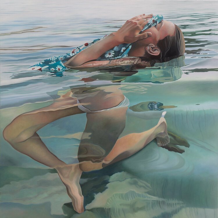 Lámina playa Saatchi Art chica en el agua
