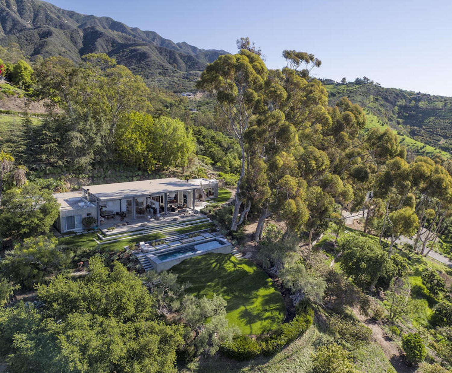 Casa de la actriz Natalie Portman en Montecito vista aérea
