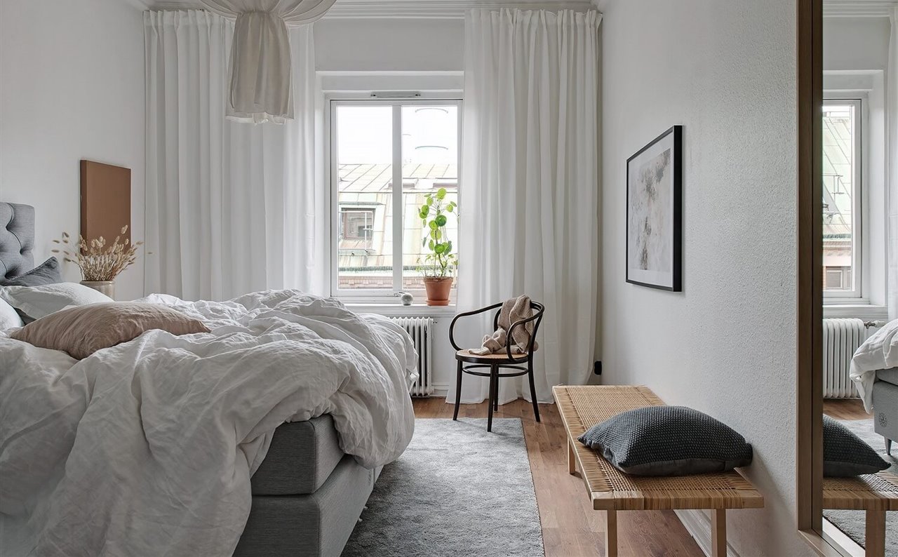 Casa estilo nórdico dormitorio