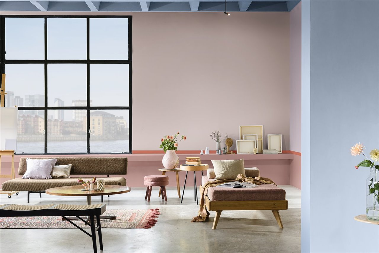 La paleta de colores Studio se compone por rosas pálidos y azules, colores que pueden ayudar a convertir cualquier espacio en un santuario relajante.