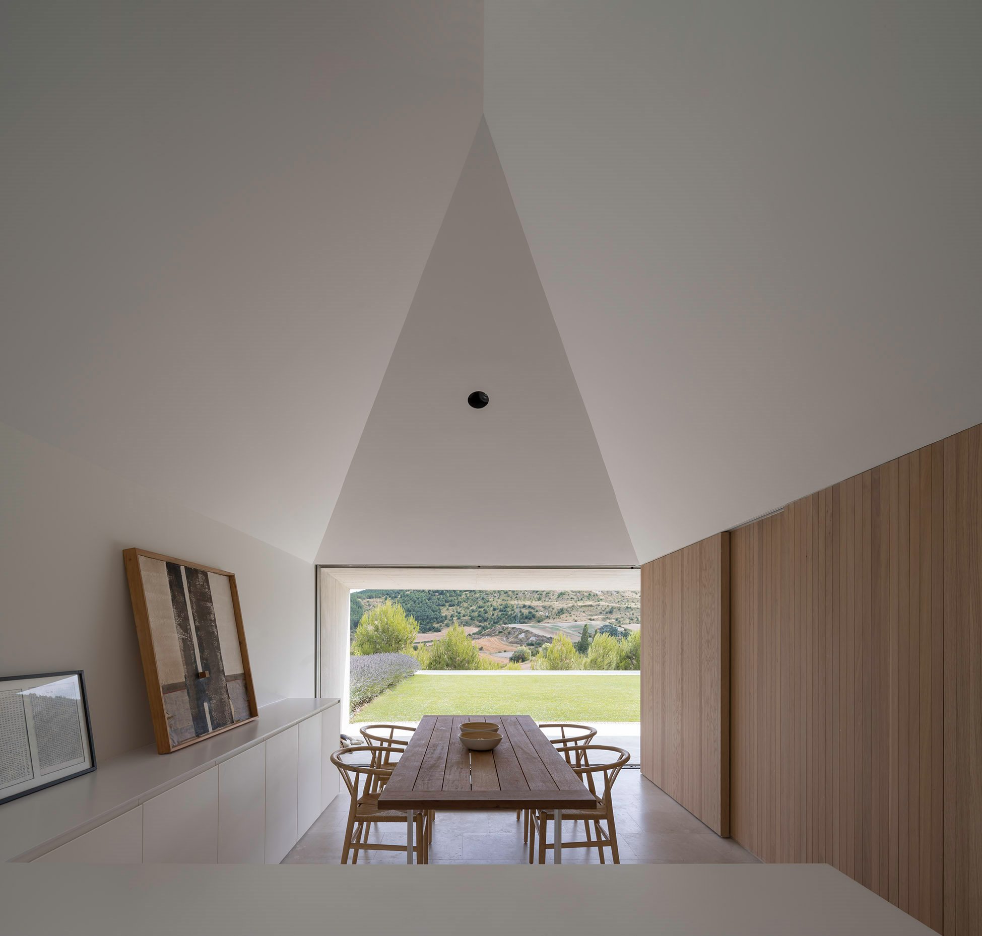 mesa madera comedor casa hormigón