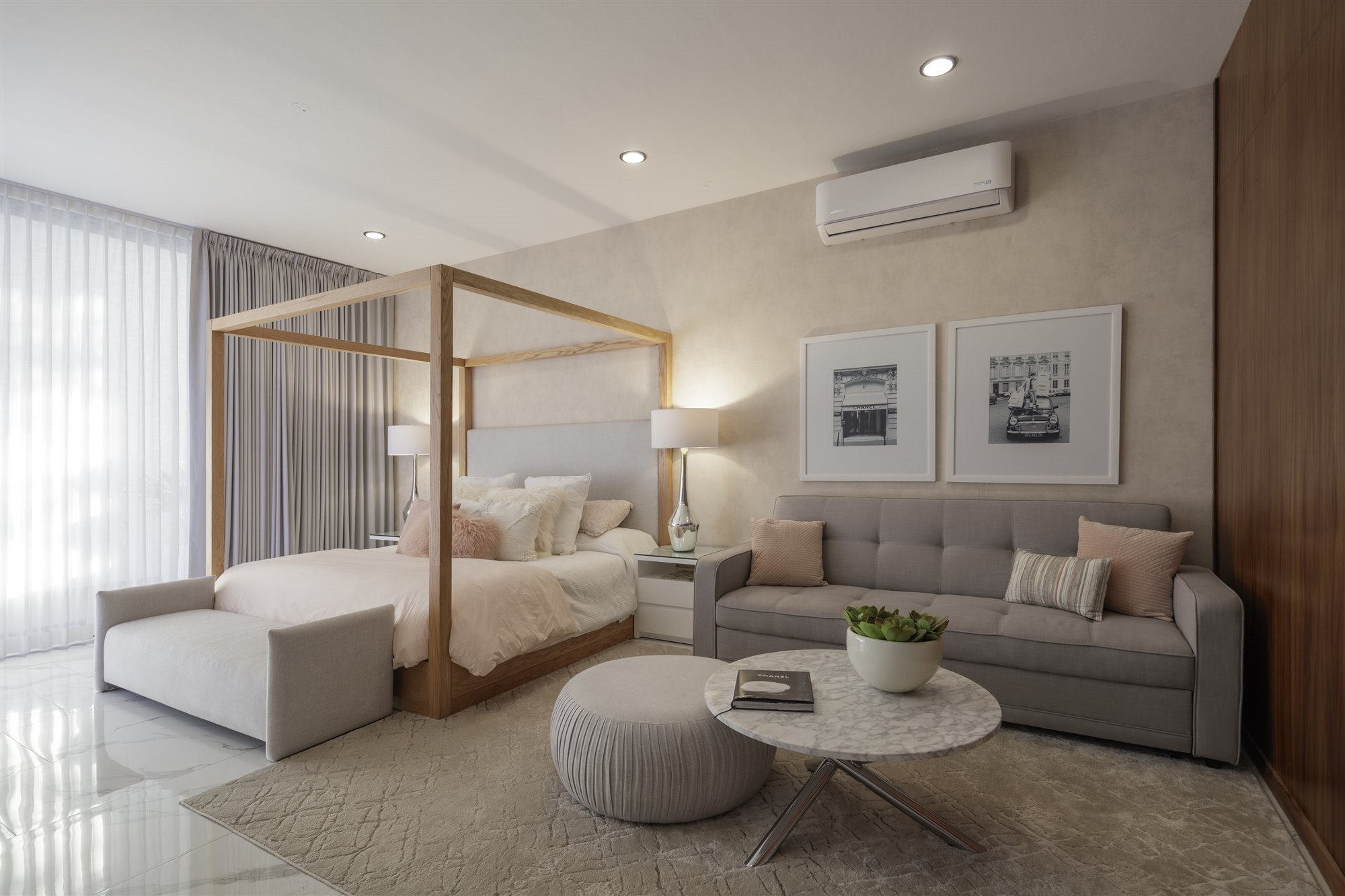 0 cama con estructura de madera