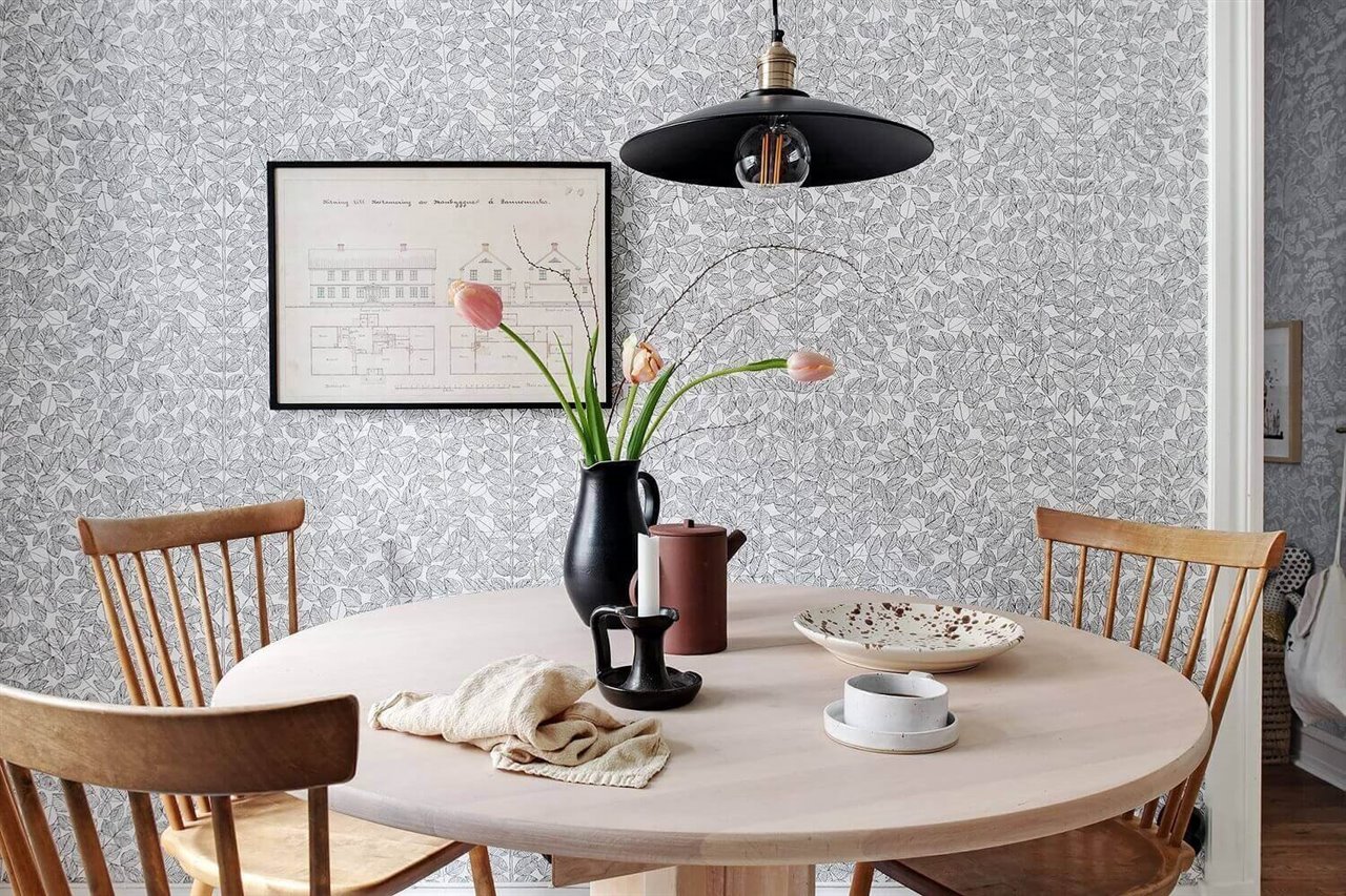 Casa estilo nórdico papel pintado