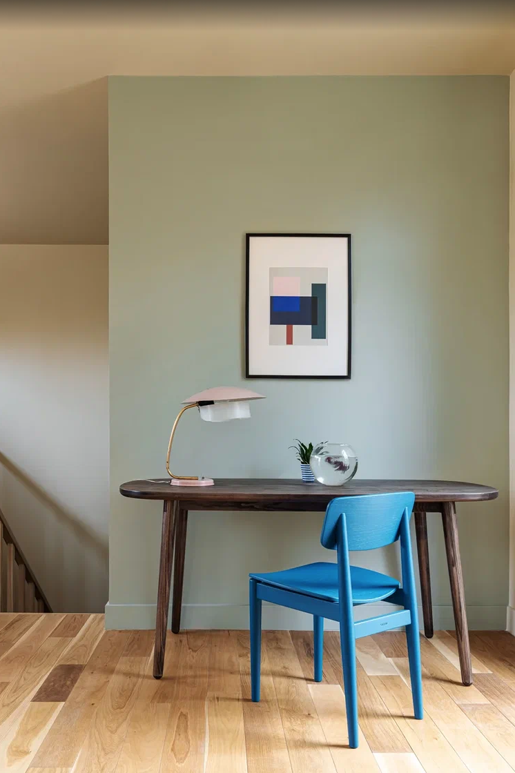 escritorio silla azul