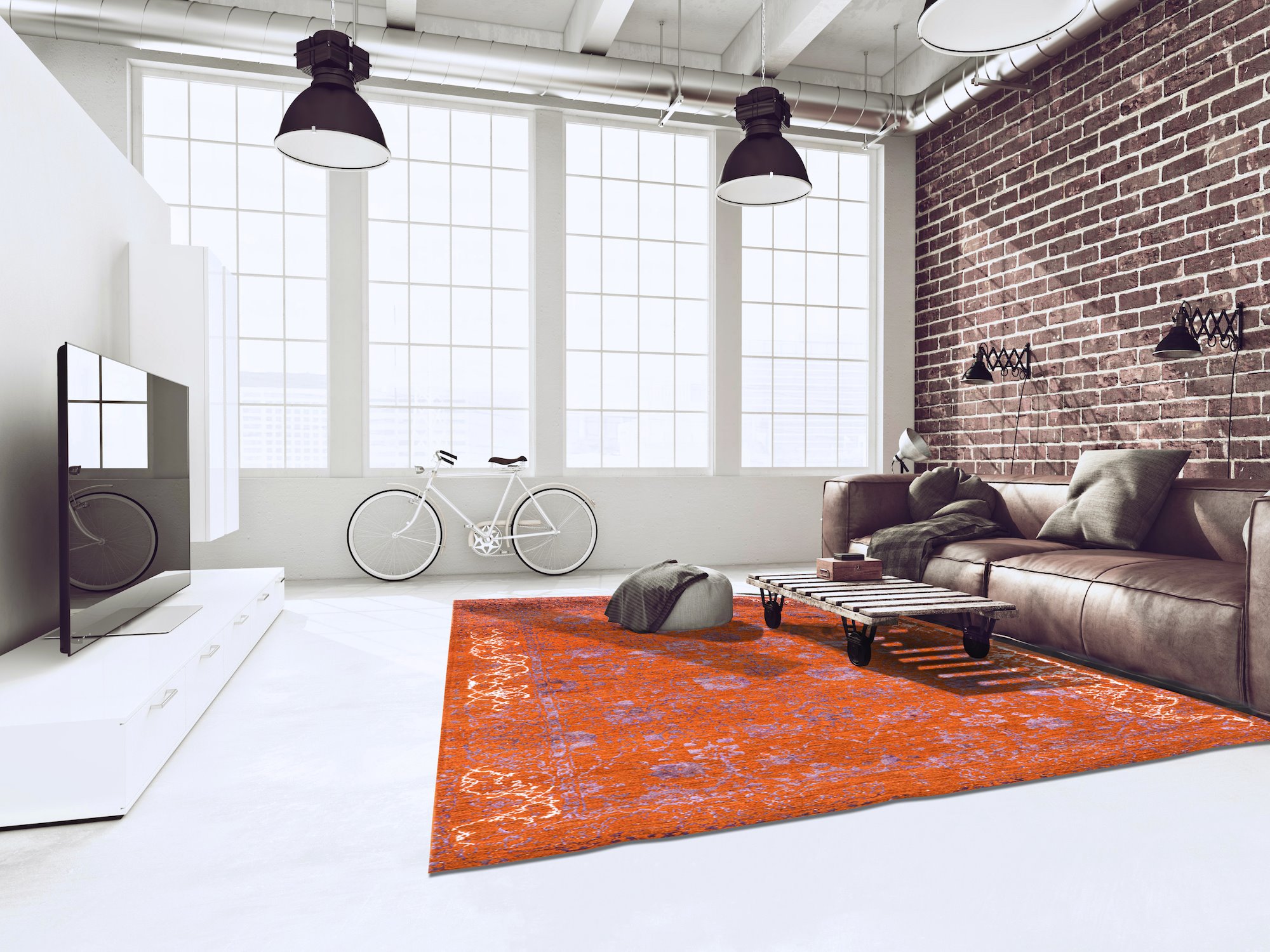 alfombra minimalismo Rust & Violet Ispahan