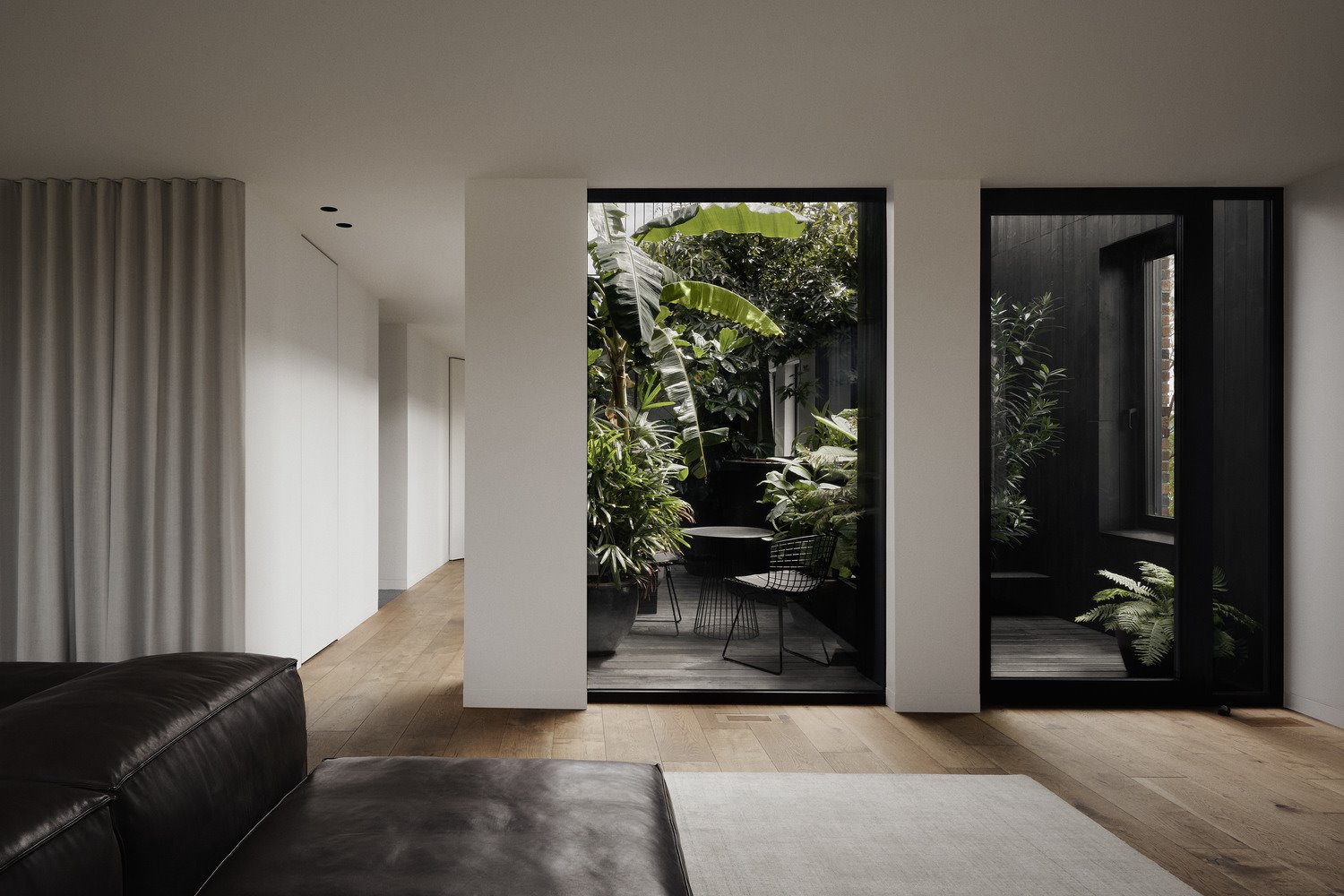 patio con plantas