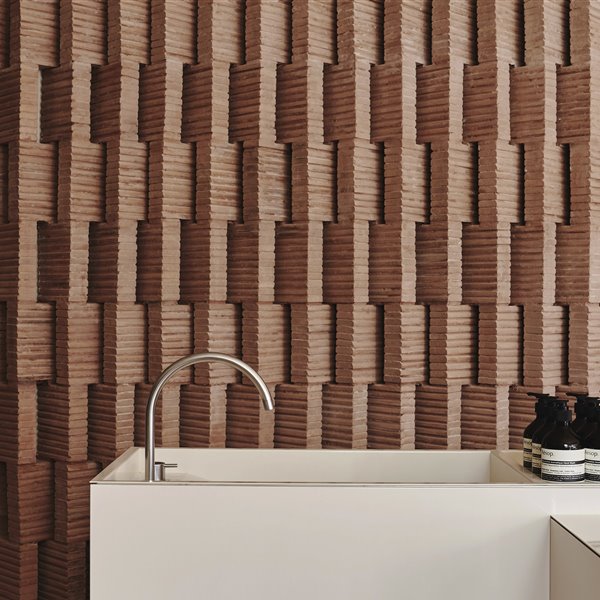 Pared de la tienda Aesop de Chicago (2017), diseño de Frida Escobedo.
