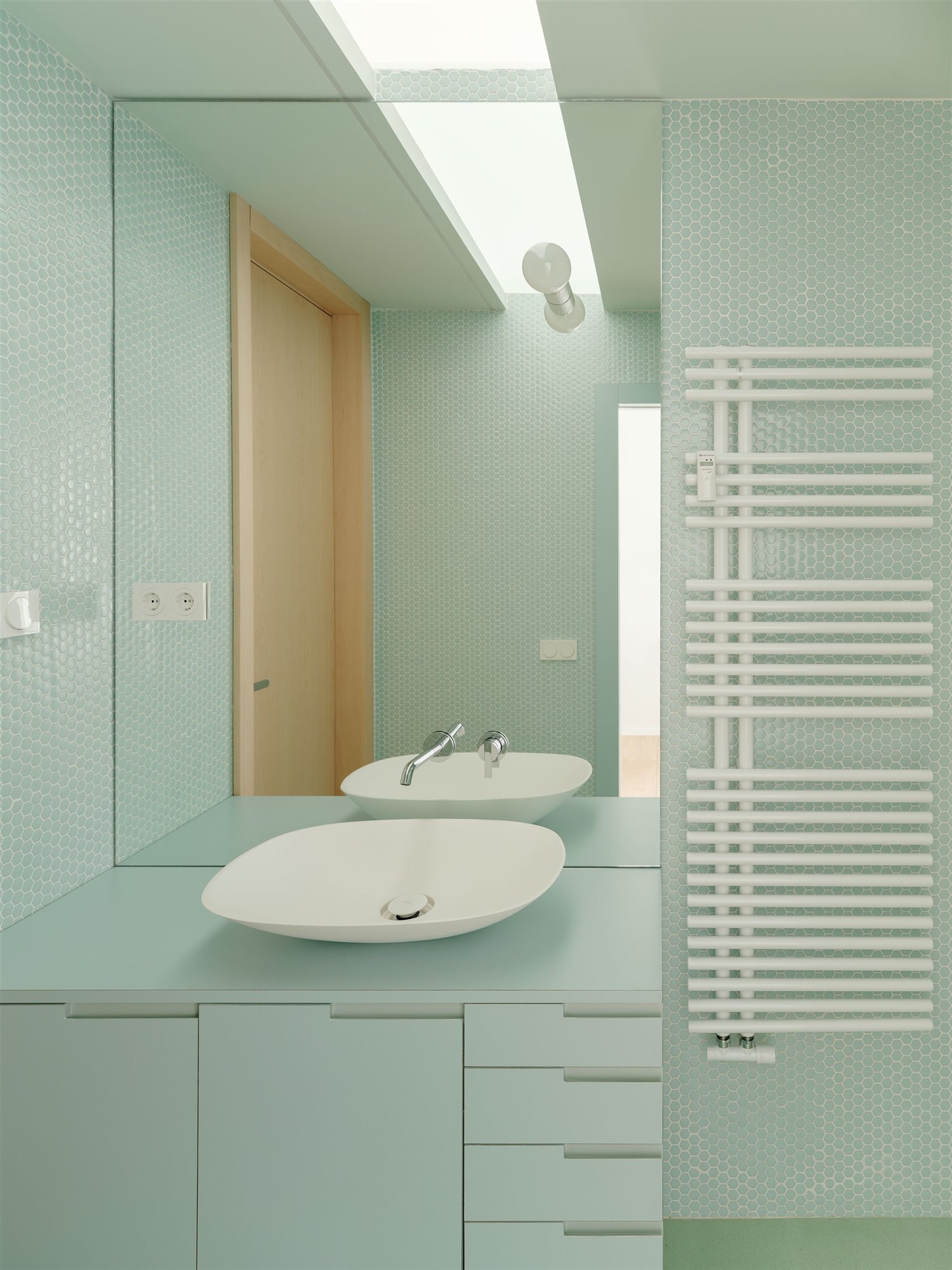 baño azul