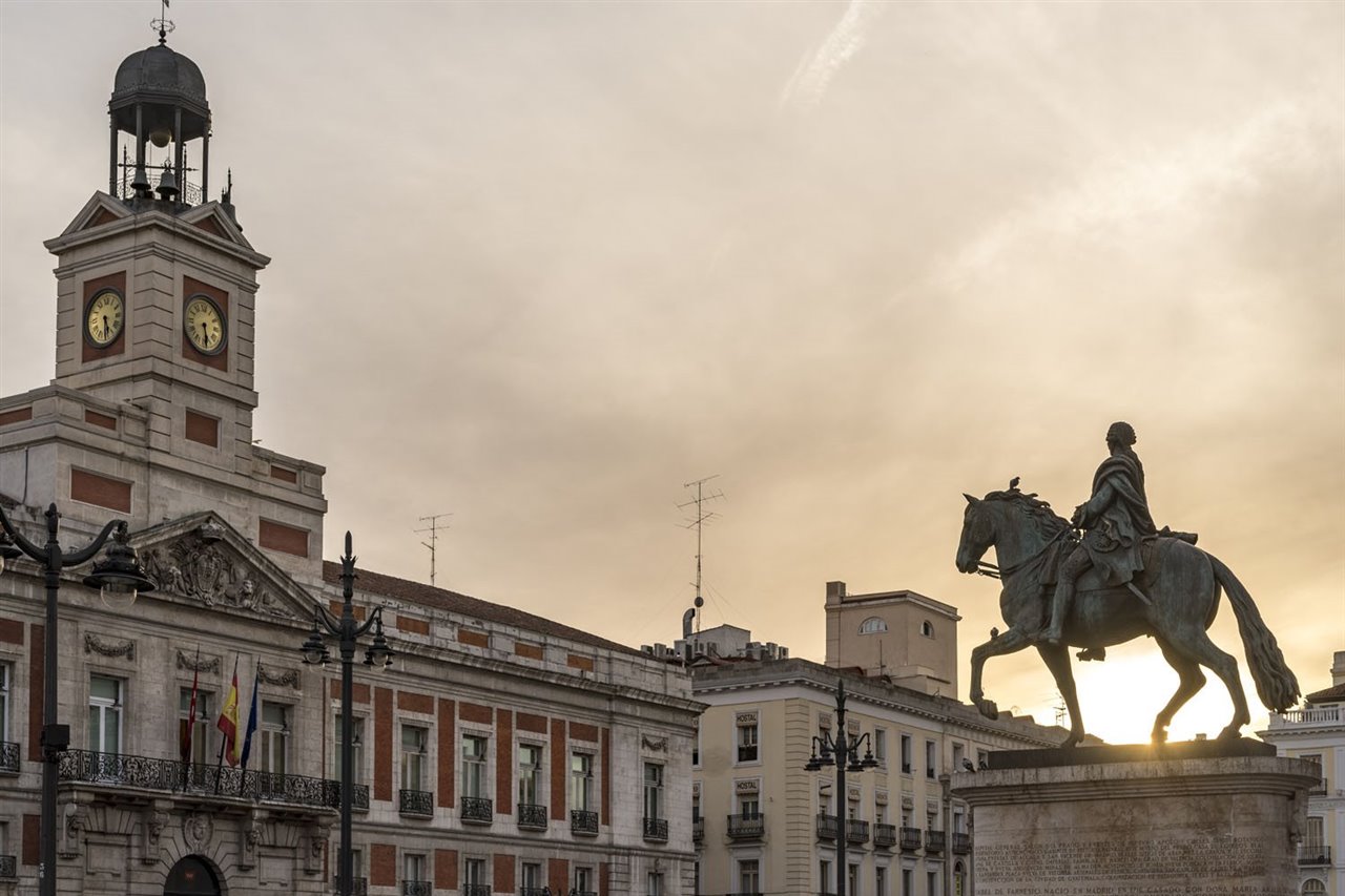 El Reloj de la Casa de Correos, uno de los elementos icónicos de la Puerta del Sol.