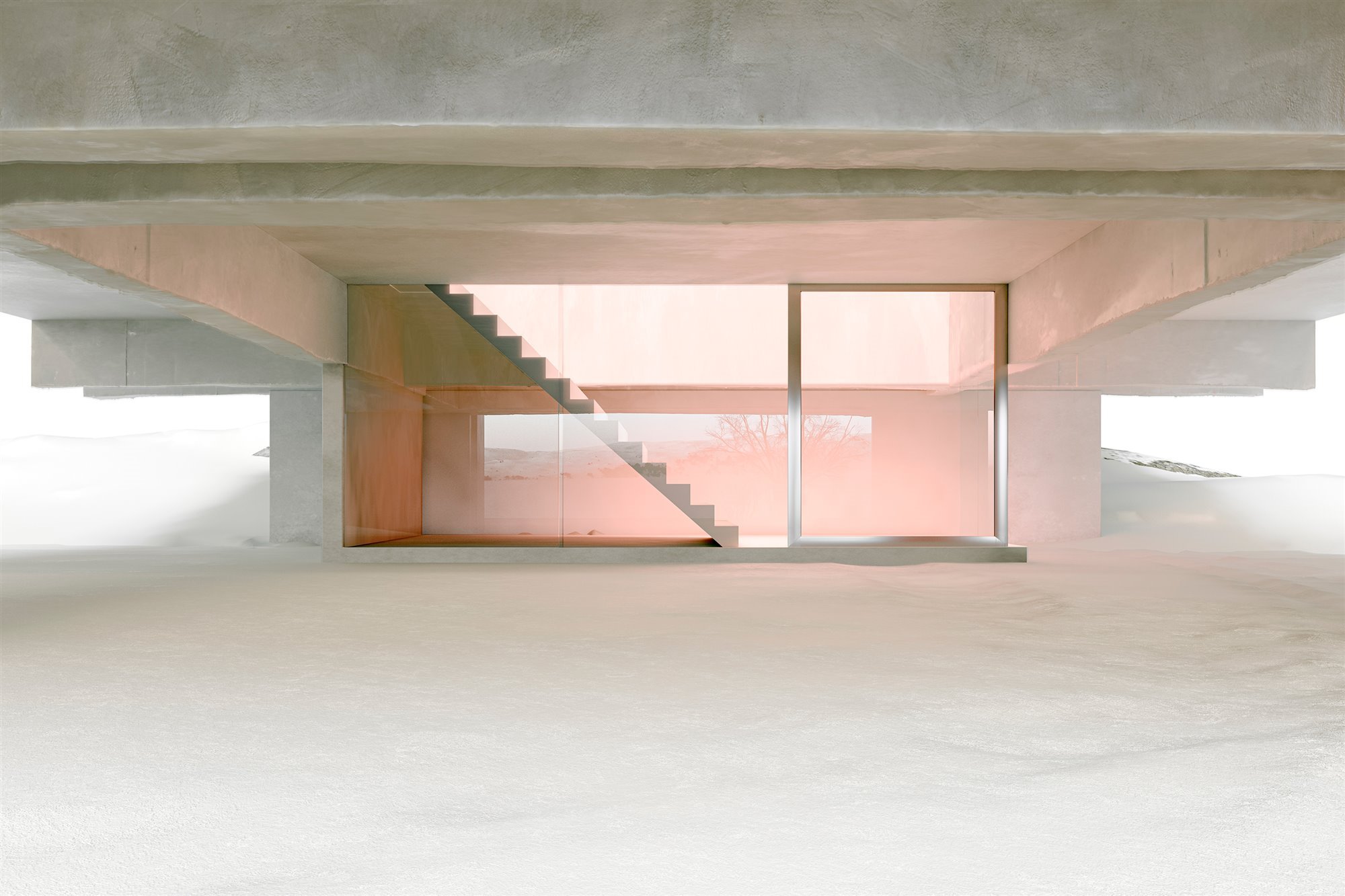 Escaleras Winter House casa virtual de Andrés Reisinger