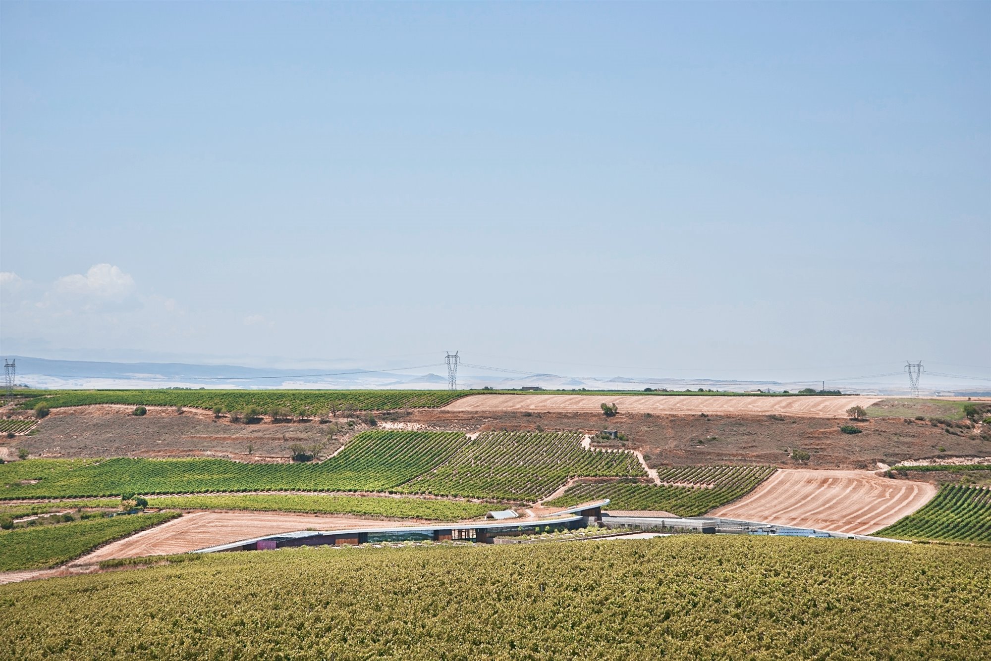 Bodegas Beronia. La bodega Beronia se funde con el paisaje